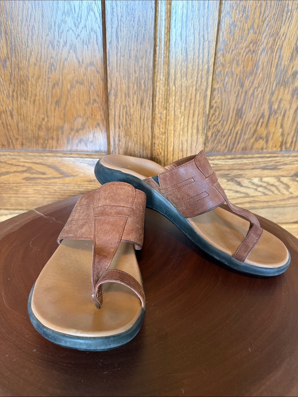 Chaco Brown Suede Toe-Post Sandals